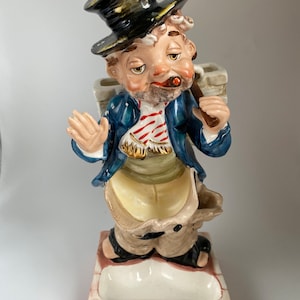 Mid Century Shield Fifth Avenue Hobo Cigarette And Match Holder With Ashtray, 9.5” Tall, AS IS, Read Description, Rare