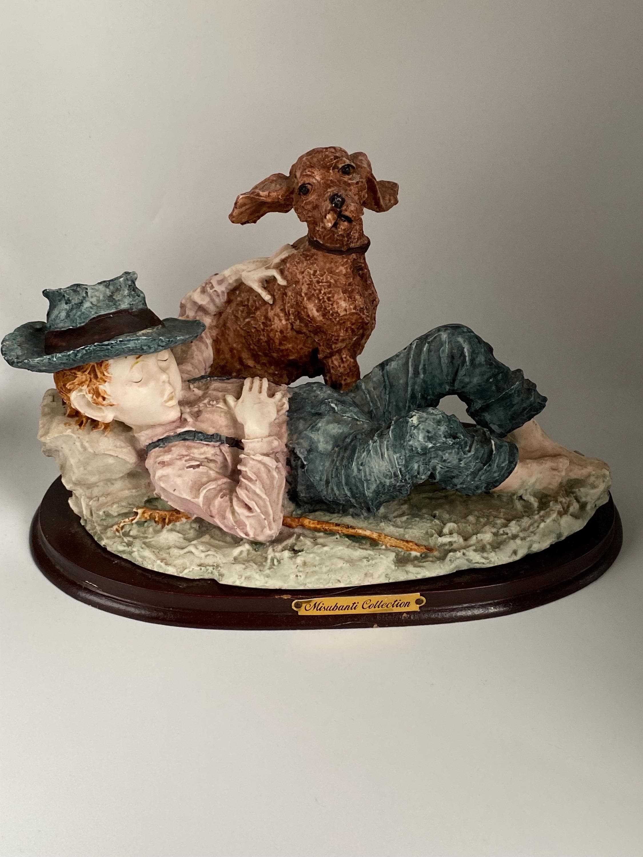 Vintage Capodimonte Dog and Boy Figurine - Etsy