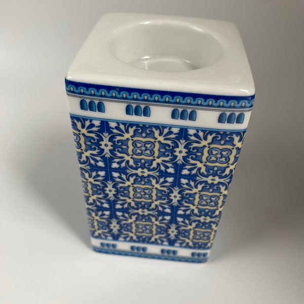 Reales Sitios de Espana RS Spain Porcelain Tea-light Candle Holder, Blue & White, 4”