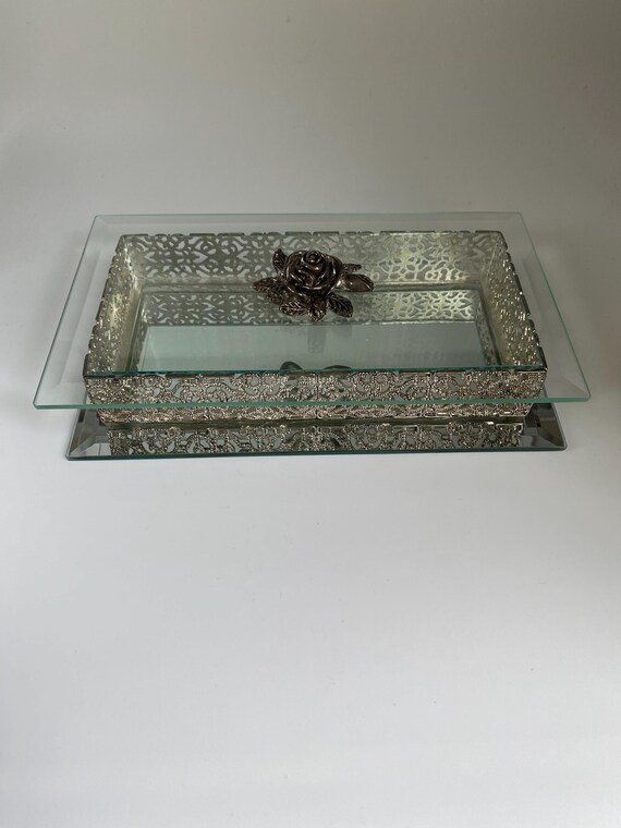 Vintage Studio Silversmiths Filigree Mirrored Jew… - image 5