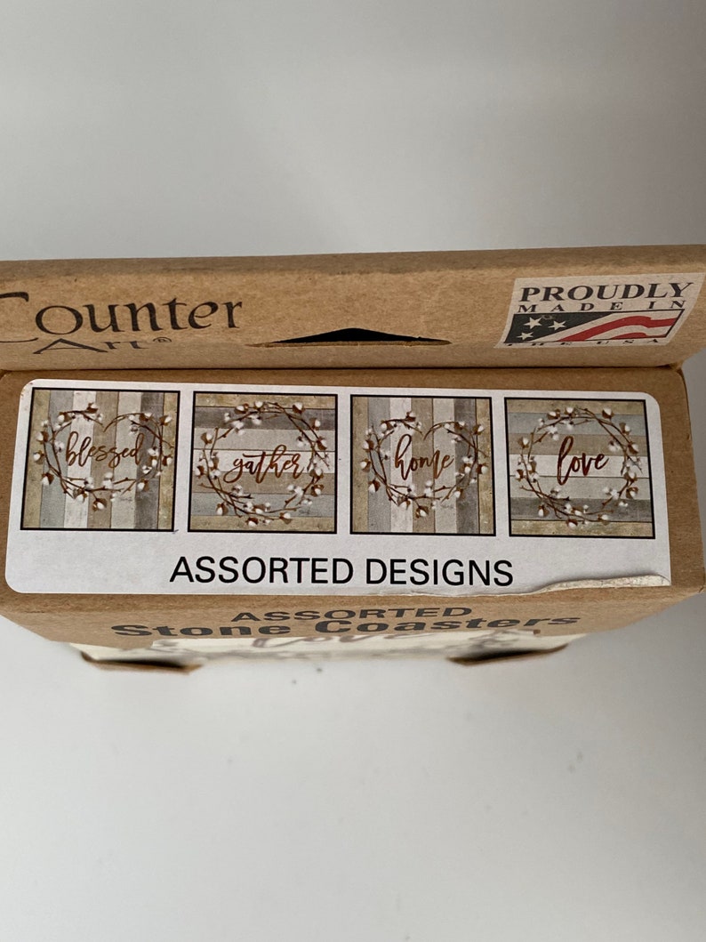 Counter Art Assorted Design Stone Coasters - Thumbnail 4