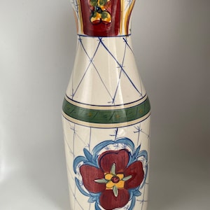 HD Design Carafe / Pitcher, Talavera Style Carafe Bottle, 10.75” Tall