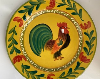 HausenWare Rooster Hand Painted Plate, 8.25”