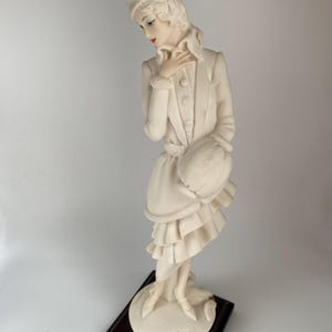Giuseppe Armani Lady With Muff Art Sculpture Figurine, #0408F,  Signed, 1987, Florence, 11”, Made In Italy