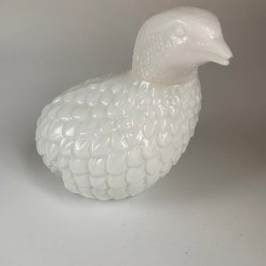 Avon Milk Glass Partridge Perfume Cologne Bottle, Empty Perfume Bottle With Lid, 4.25” Tall