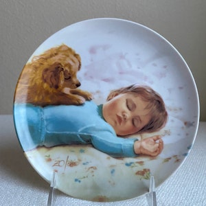 Children and Pets Collection “Waiting to Play” Wall Plate by Donald Zolan, 7.5”, 1986, Wall Decor