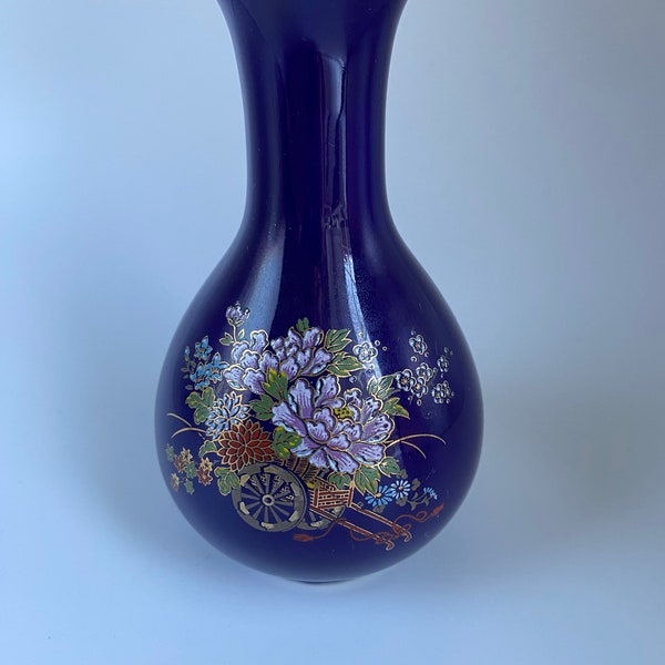 Cobalt Kutani Vase Etsy