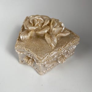 Floral Trinket Box Home Decor, 2.25” Tall