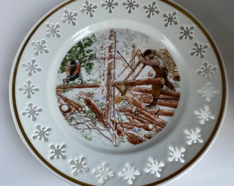 Limited Edition Carl Larrsons Bing & Grondahl Plate “Forest Work” Plate #729, 1978, Made in Denmark, 8.5”