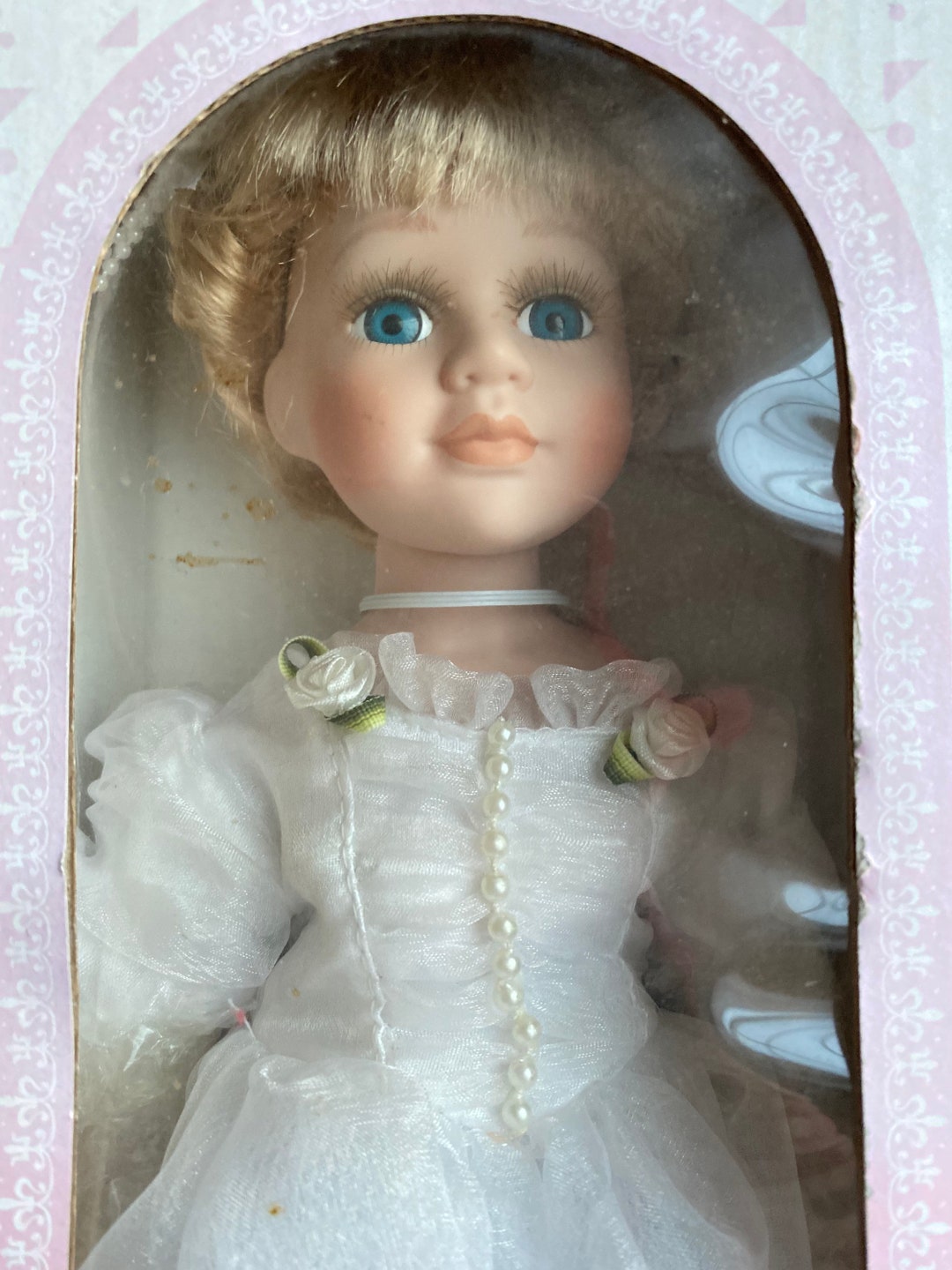Emerald Doll Collection Porcelain Doll With Stand in Box, charlotta