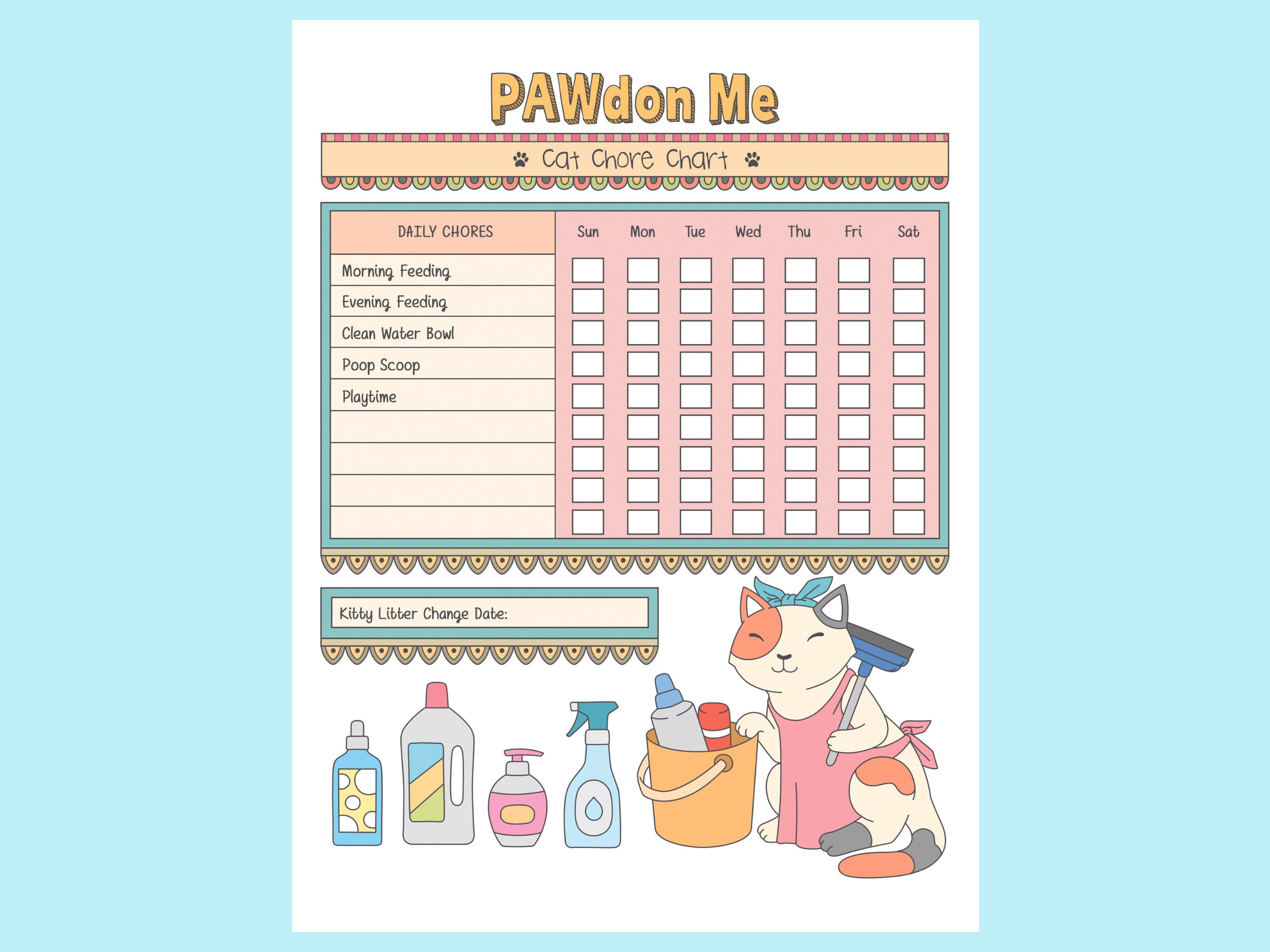 Printable Cat Care Chart Ubicaciondepersonas cdmx gob mx