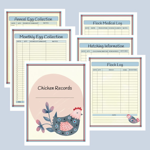 Backyard Chicken Keeper/ Journal for Raising Chickens/Egg Collection Record Book