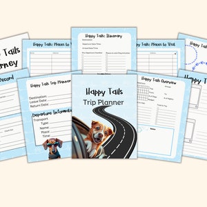 Planificateur de voyage pour animaux de compagnie pour chiens / Liste de contrôle pour chiens / Voyage pour chiens / Planificateur de voyage / Soins pour animaux de compagnie imprimable