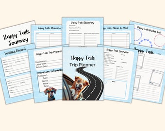 Dog Pet Travel Planner / Dog Checklist/ Dog Travel/ Trip Planner/Pet Care Printable