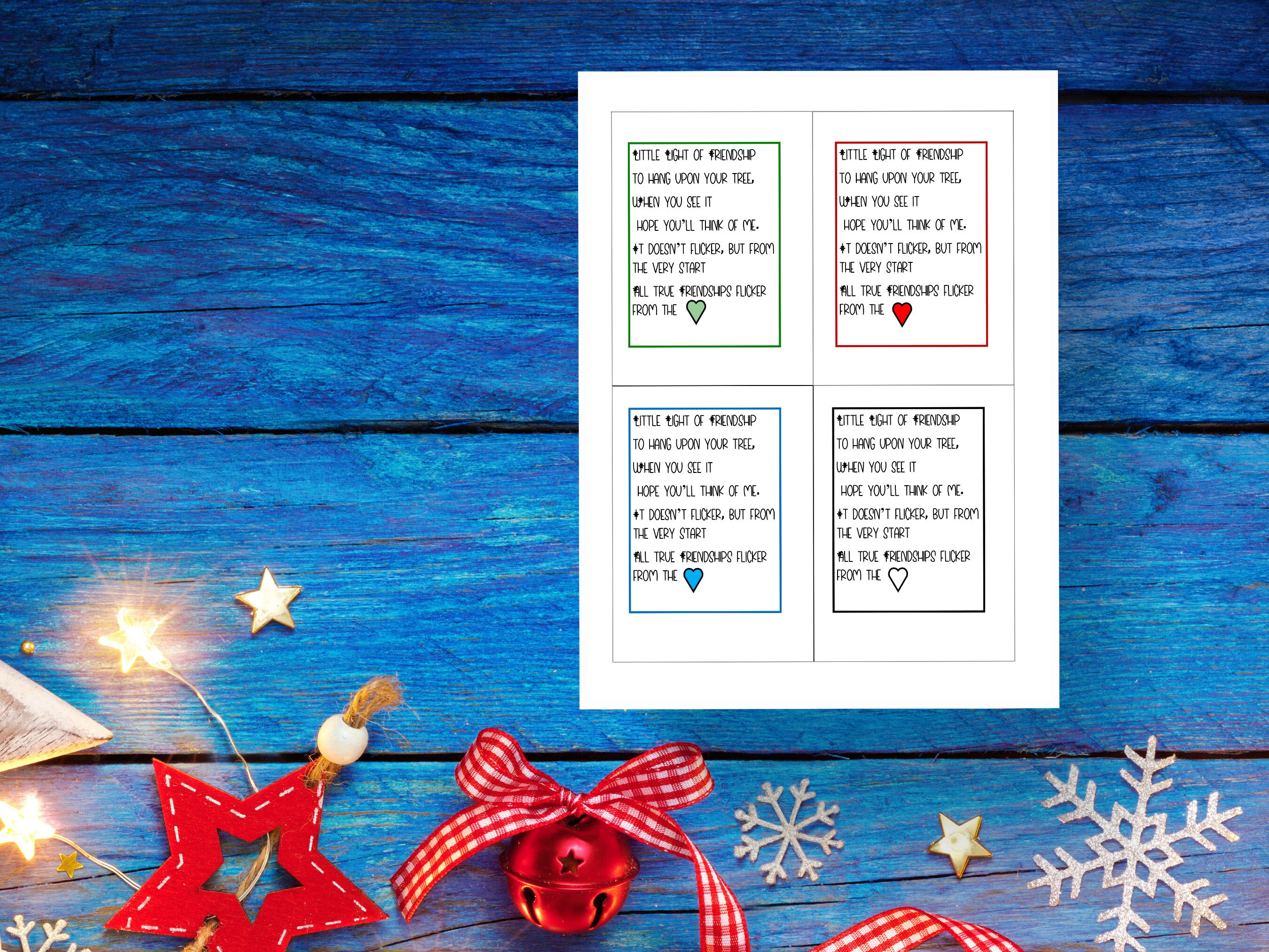 Little Light of Friendship/ Printable Card/craft Ornament Gift/diy ...