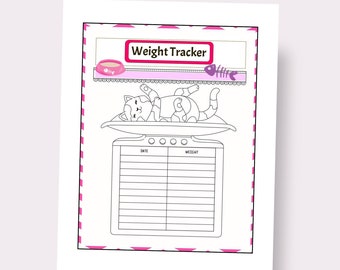 Weight Tracker/Kitten Care/Kitten Binder Page/Printable Planner Weight Page for Cats