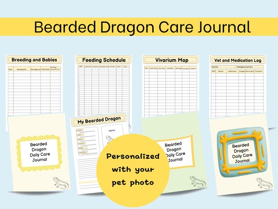 Bearded Dragon Care/ Reptile Planner/Personalized Pet Planner/Digital Download