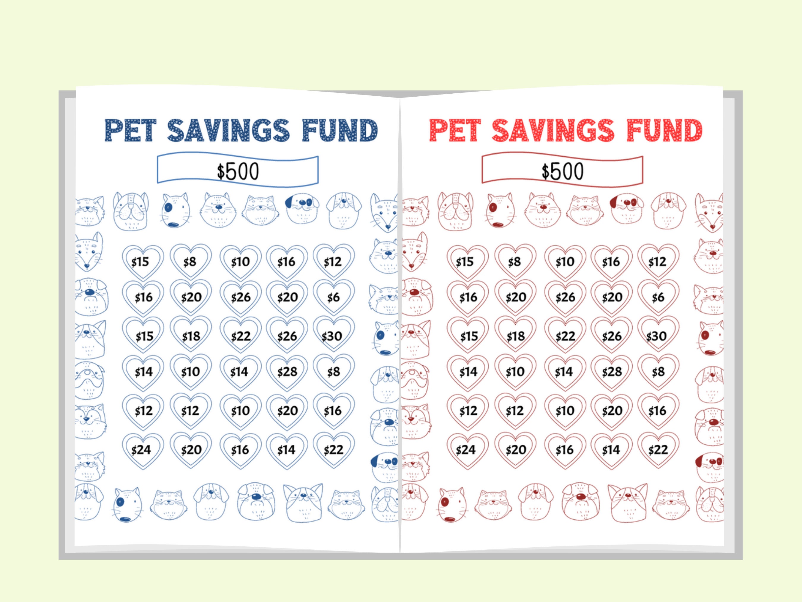 Pet Savings Challenge Printable Tracker/ Save 500 for Your Pet