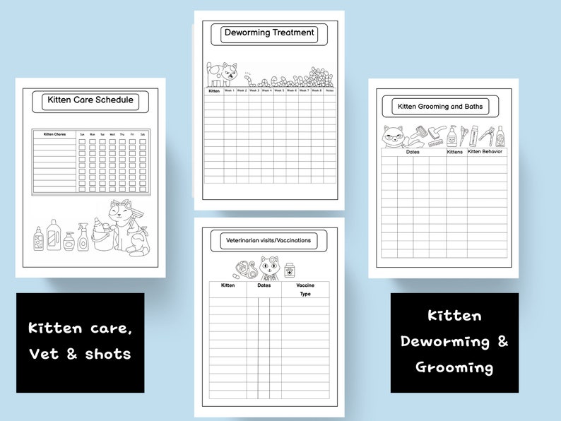 Cat Planner/ Kitten Planner/foster Cats/ Litter Tracker/vaccinations ...