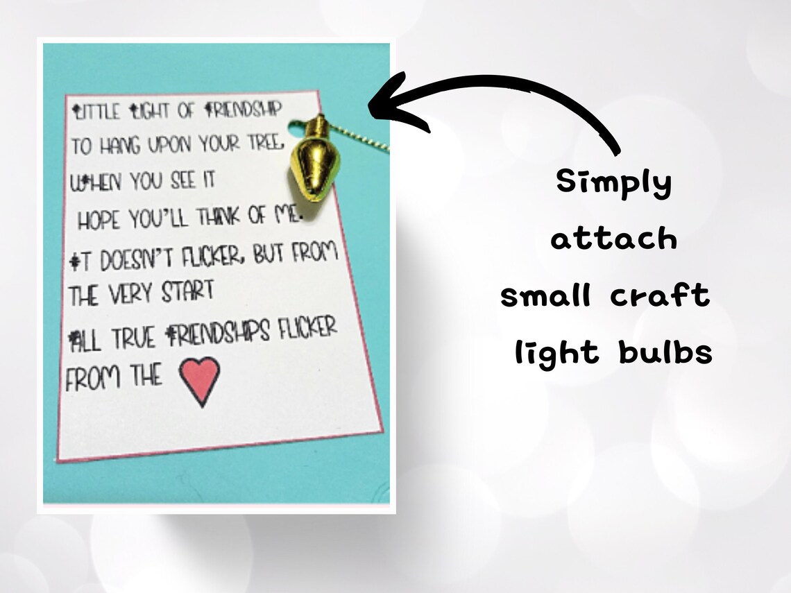 Little Light of Friendship/ Printable Card/craft Ornament Gift/diy ...