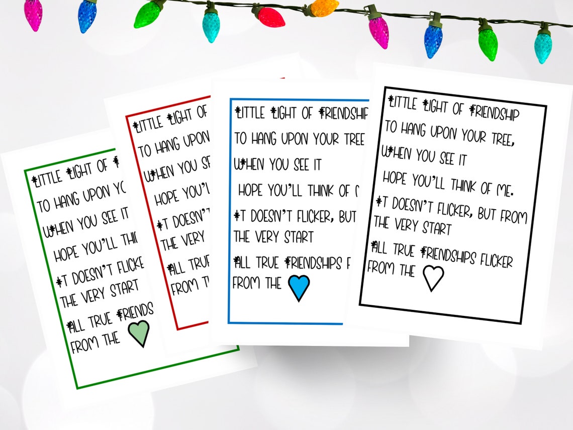 Little Light of Friendship/ Printable Card/craft Ornament Gift/diy ...