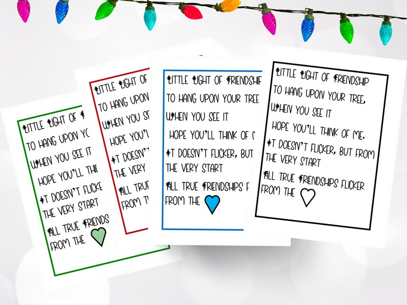 Little Light of Friendship/ Printable Card/craft Ornament Gift/diy ...