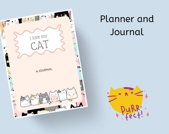 Pianificatore e diario per la cura dei gatti/Pianificatore di animali domestici/Documenti stampabili/Pagine sanitarie/Pagine mediche/Kawaii