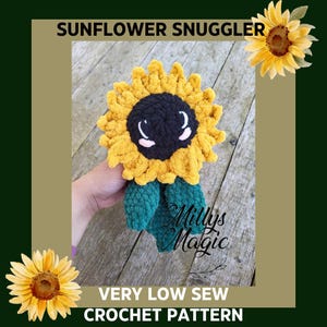 Zonnebloem Snuggler-haakpatroon Bloem zonnebloem pdf-patroon