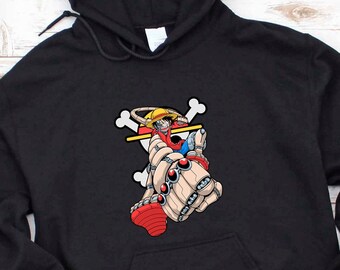 One Piece Logo Hoodie, Luffy Anime Hoodie, Monkey D Luffy Manga Hoodie, Straw Hat Pirates, Mugiwara, Zoro, Sanji Unisex Sweatshirt