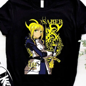 Fate Stay Night Saber Anime Shirt, Artoria Pendragon Manga Shirt, Shirou Emiya, Ritsuka Fujimaru, Arturia Pendragon Japanese Unisex Tee
