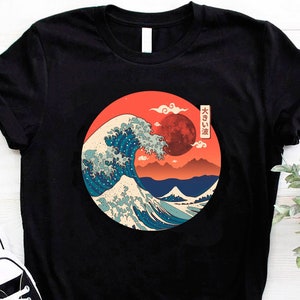 Koszulka Kanagawa Wave, Koszulka Hokusai Wave, Koszulka The Great Wave Off Kanagawa, Koszulka Retro Japanese, Koszulka Unisex Anime