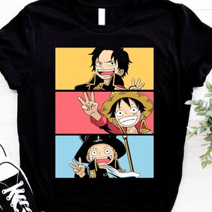 Chemise anime Luffy une pièce, chemise manga pirates chapeau de paille, frères Luffy, t-shirt unisexe japonais Mugiwara