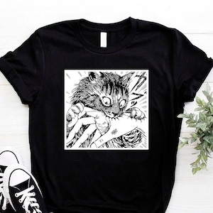 Tomie Cat Diary Anime Horror Shirt, Gore Girl Japanese Anime T-Shirt, Creepy Cat Shirt, Manga Unisex Tee