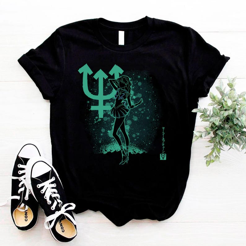 Sailor Neptune Anime Shirt, Michiru Kaiou Sailor Moon Manga Shirt, Pretty Guardian, Usagi Tsukino, Japanese Unisex SailorMoon Tee image 1