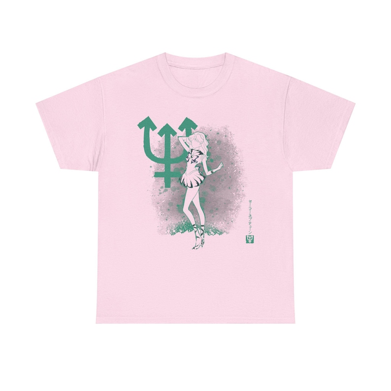 Sailor Neptune Anime Shirt, Michiru Kaiou Sailor Moon Manga Shirt, Pretty Guardian, Usagi Tsukino, Japanese Unisex SailorMoon Tee Light Pink
