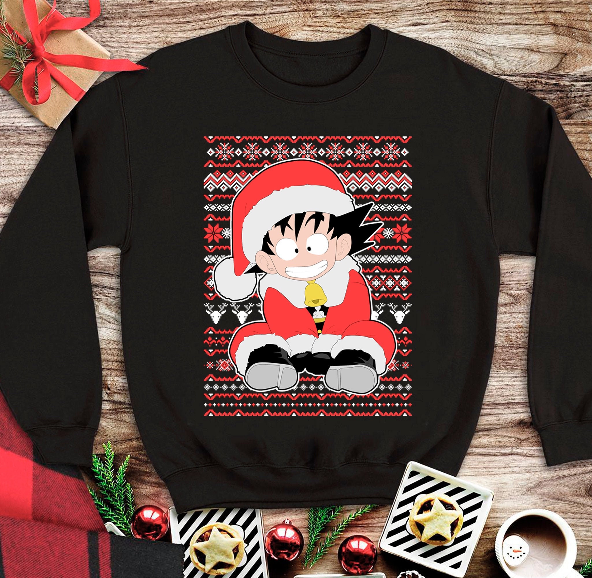 Dragon Ball Z Christmas Sweatshirt Goku Santa Anime Sweater | Etsy