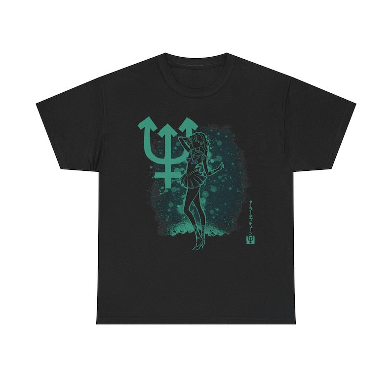 Sailor Neptune Anime Shirt, Michiru Kaiou Sailor Moon Manga Shirt, Pretty Guardian, Usagi Tsukino, Japanese Unisex SailorMoon Tee Black