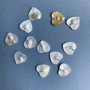 Mini Blister Pearl Shell Heart-shaped Beads. Single Hole Sell Pearl Beads. Natural Blister Pearl For Jewelry DIY.