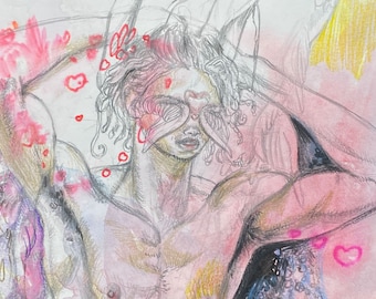 Mesmerizing Beauty: Original Male Torso Drawing - One of a Kind - Unique Male Torso Illustration - Artisanal