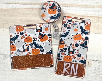 Halloween Anstecker Buddy | Benutzerdefinierte Herbst Abzeichen Buddy | Kürbis Abzeichen Rolle | Halloween Geist Badge Buddy | RN Abzeichen Buddy | Krankenschwester Geschenke