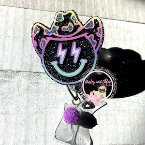 Cowboy Badge Reel, Glitter Badge Reel, Nurse Badge reel, Smile Badge reel, Cowboy Hat Badge Reel, Gifts for her