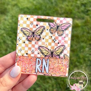 Custom Badge Buddy | Butterfly Badge Buddy | Glitter Badge Reel | CMA Badge Buddy | RN Badge Buddy | Nurse Gifts