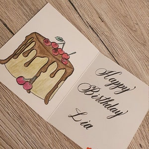 Hand kalligraphie/Brief/Poem Schreibservice/klückwunschkarte/Geburtstagkarte