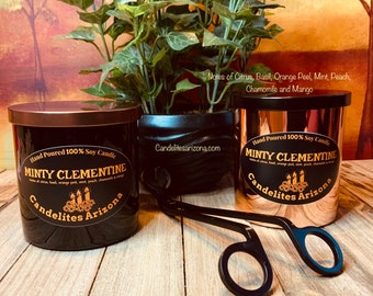 MintyClementineScentedSoyCandles All Natural Handcrafted Container Soy Candles