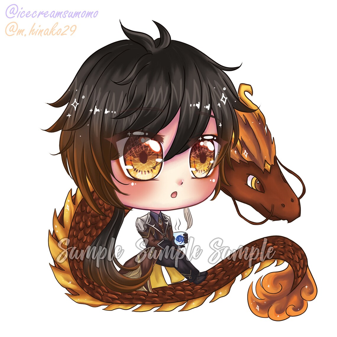 CUSTOM Cute Chibi Collab Digital Art Commission - Etsy