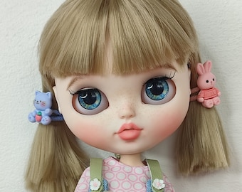Custom Blythe doll with straight hair, OOAK Blythe