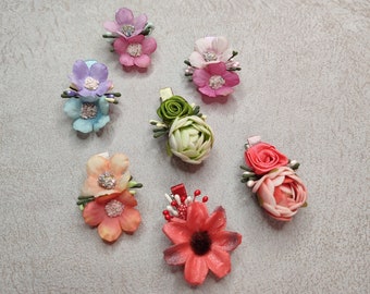 Hair clips with flowers for Blythe dolls