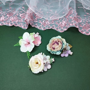 Floral Hair Clip for Blythe Dolls: Fabric Flower Accessory