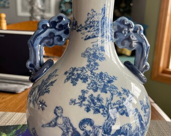 Horned Sheep or Goat Bud Vase Unusual Vintage Collectible Porcelain Ceramic
