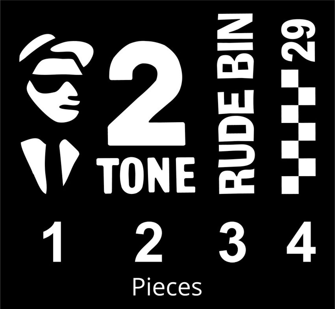 Ska Wheelie Bin Vinyl Decal Numbers Ska 2 Two Tone rude